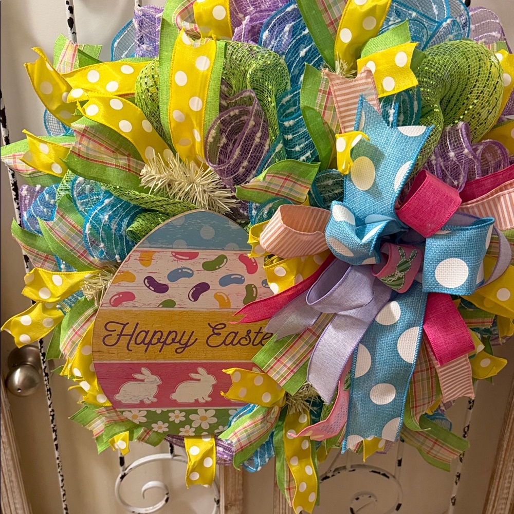 Colorful Easter Bunny Wreath